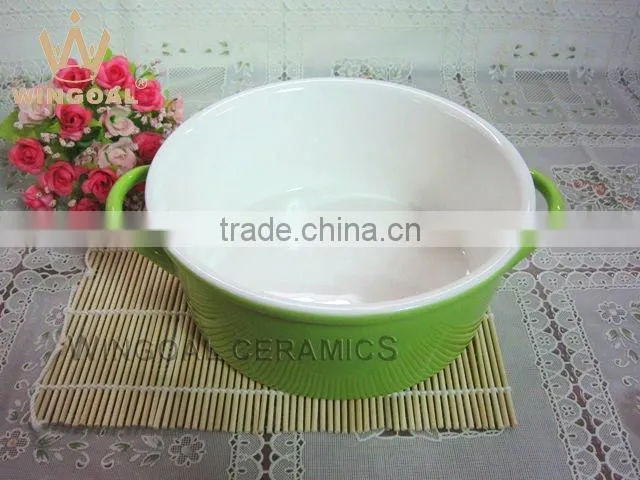 ceramic colorful bakeware with handles