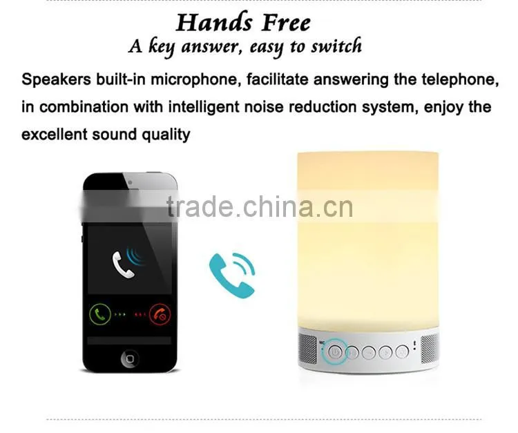 New gift portable led lamp bluetooth mini wireless speaker with alarm tf card time setting