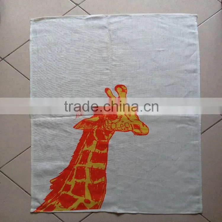 kitchen digital printed linen tea towel for home decorationl&gift,animal-giraffe design-1