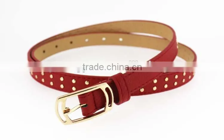 Women's Fashion leather stud belt with shiny accessories in yiwu