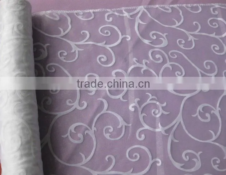 Flocking Organza Fabric for Holiday Decorations and Curtains