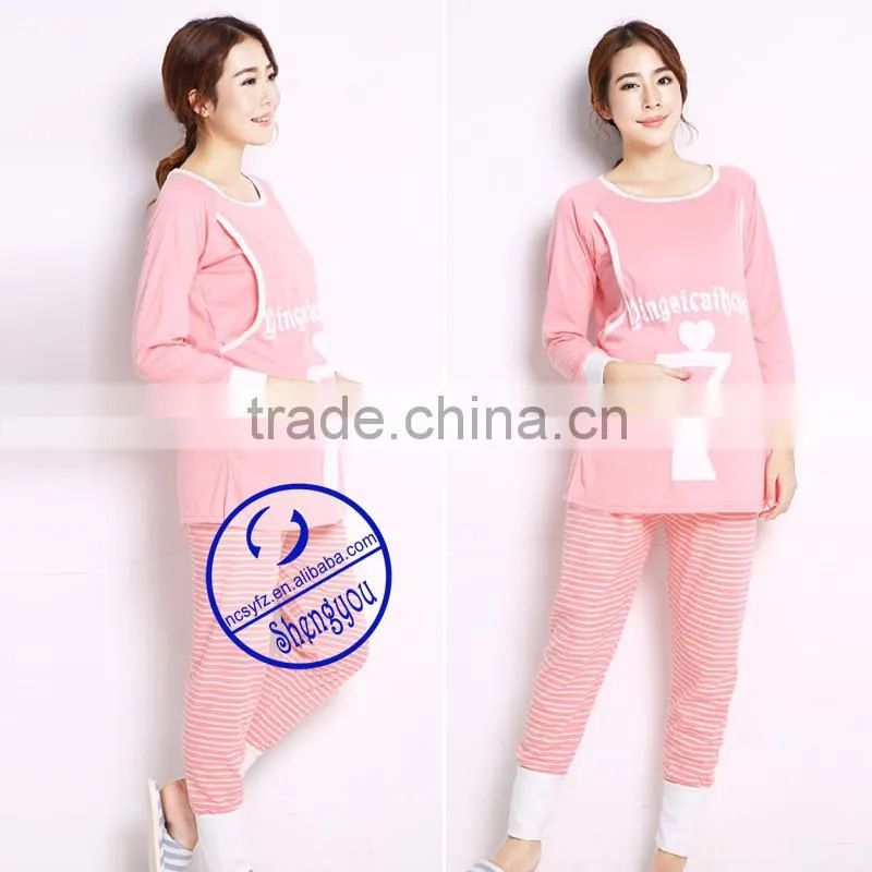 Custom made 100% pima cotton high quality maternity nursing wears