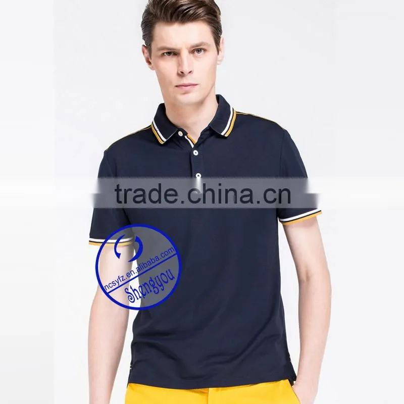 custom polo shirts with yellow ansd white collar and cuff