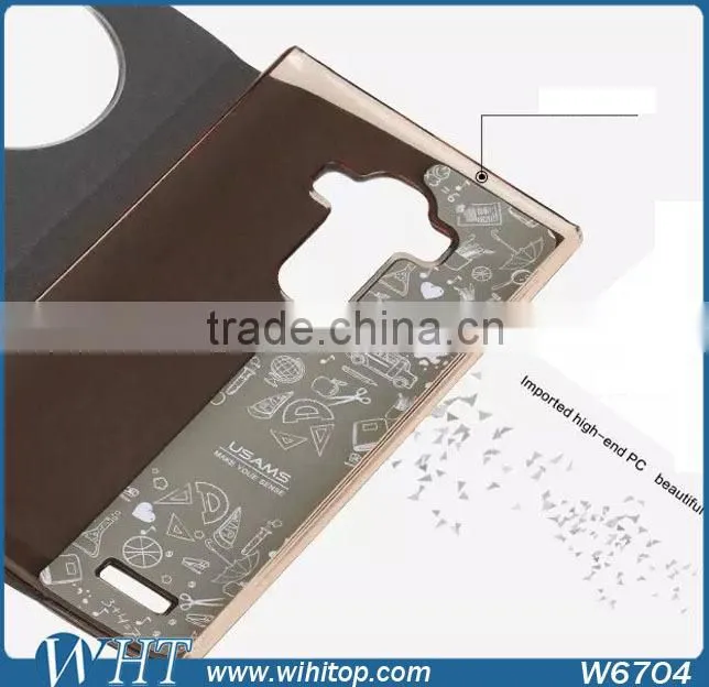 2015 Mobile Phone Case, Leather Flip Stand View Case Cover for LG G4