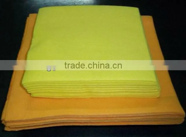 Orange super absorbent multi-purpose cleaning towels (NEEDLE PUNCHED NONWOVENS, 80%viscose, 20%polyester)