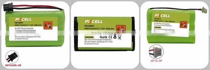 cordless phone of ni-mh battery pack aaa 600mah 3.6v