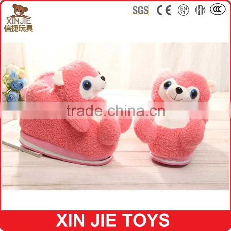 2015 newest plush bear slippers good quality plush slippers manufactuer winter warmly plush slippers