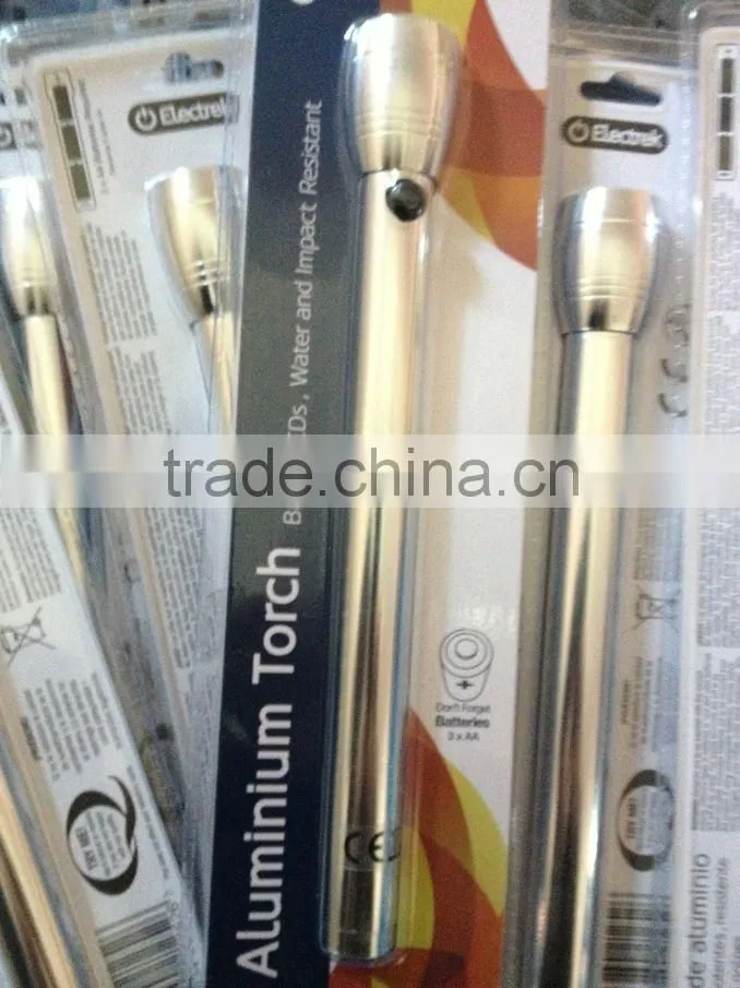 Bright Aluminium Long Torch