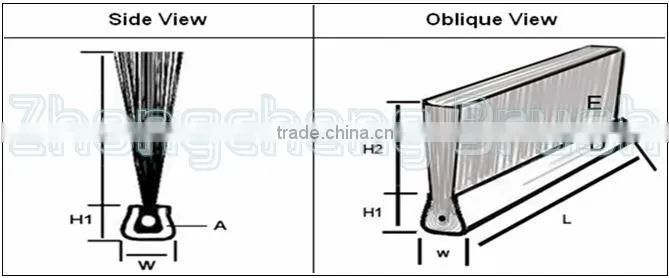 Metal channel industrial brush strip