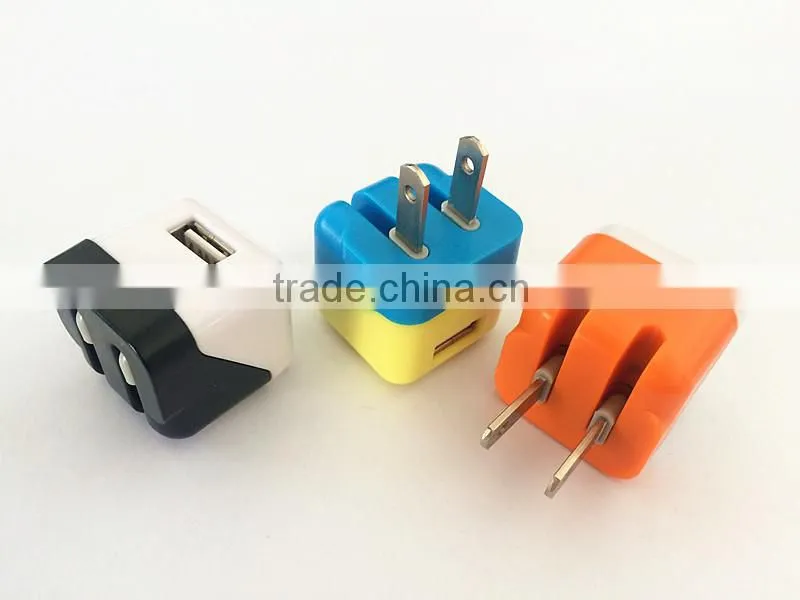 110-240V Universal Portable Phone Charger 5V 1A US folding plug cellphone wall charger for iPhone 5S 6