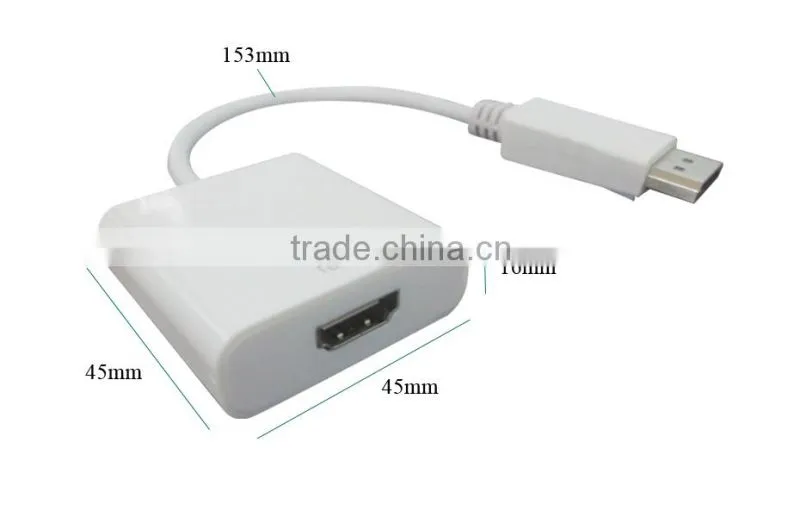 white display port to HDMI adapter DP to HDMI cable