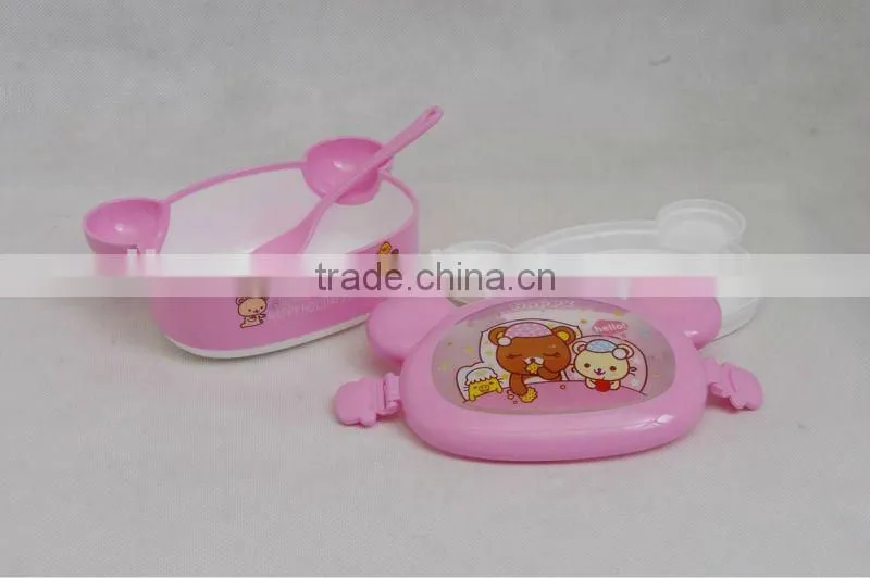 plastic cartoons lunch box (doule layer) new item (bear shaped)