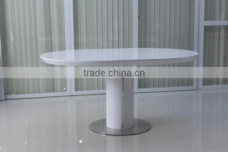 2016 New Designs white light expandable round dining table