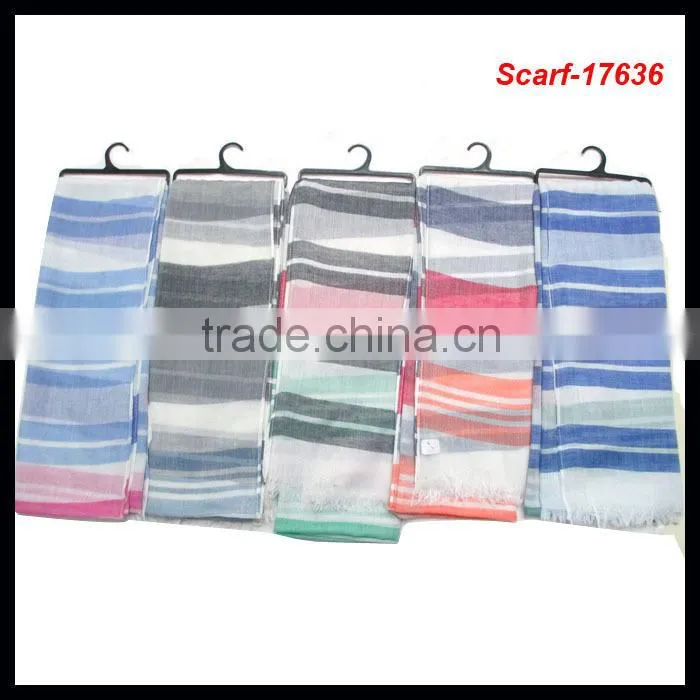 office ladies viscose stripe scarf