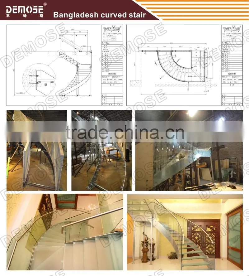 demose laminated glass stairs for villa | building supplies