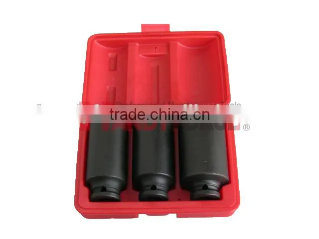 3PCS 1/2"Dr. Shaft Impact Deep Socket Set, Under Car Service Tools of Auto Repair Tools