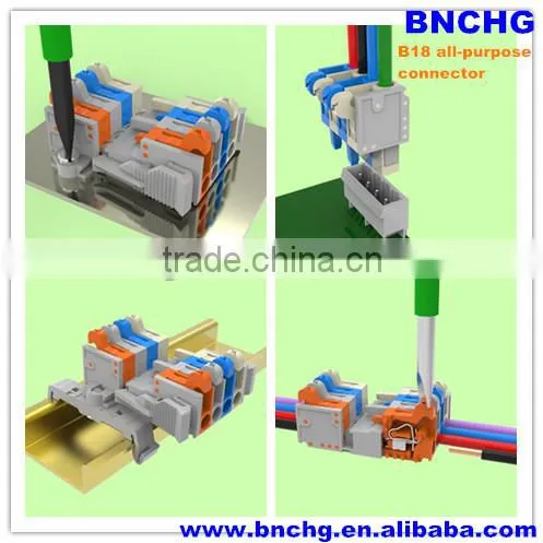 NEW pcb block terminals with button for fixing rail board 600V 17A