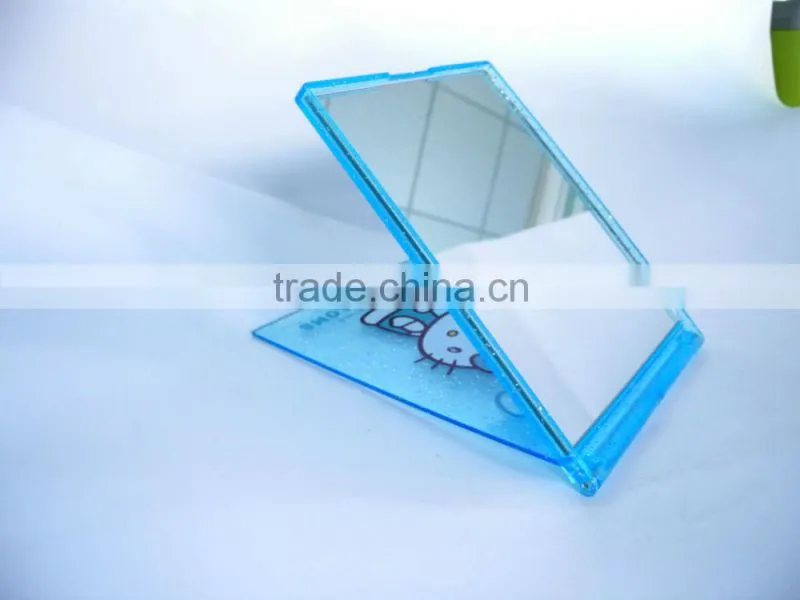 ABS mirror,square mirror, blue hello kitty mirror, standing mirror, portable fold cosmetic mirror