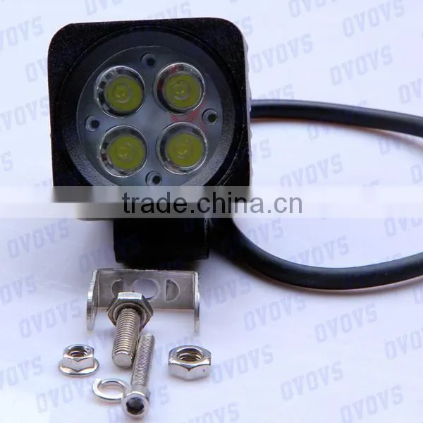 Square 12w led work light led headlight car roof light for landrover, jeep, atv, suv, track