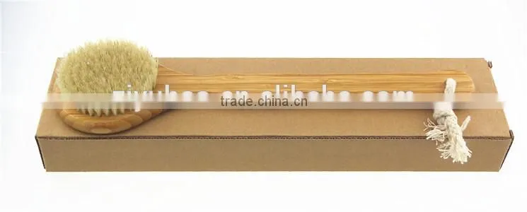 High quality long handle wooden dry skin exfoliating body brush