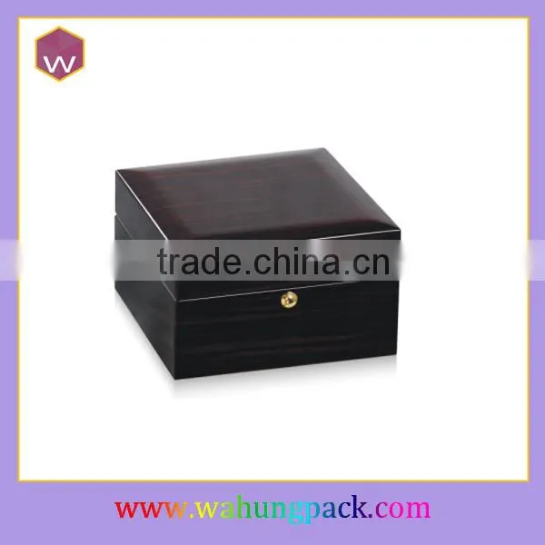 Acrylic Window Wooden Black Watch Packaging Box For Storage