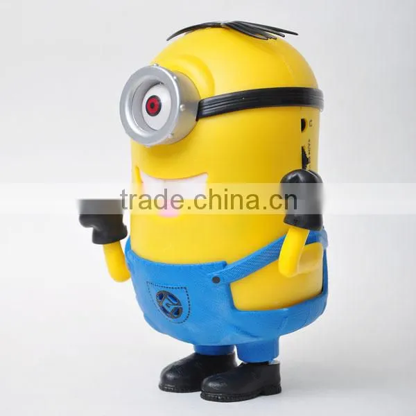 Funny little yellow man in hot sale mini speaker,FM speaker