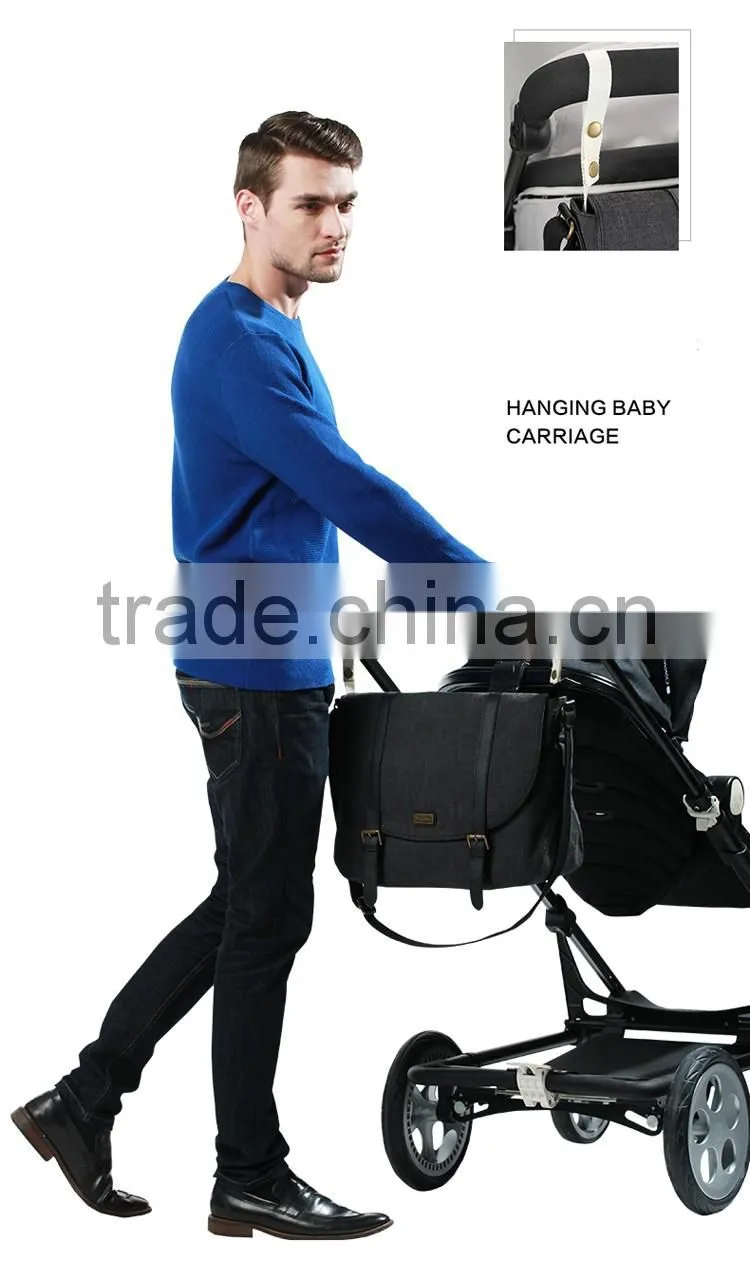 Canvas diaper bag for dady/mother bag,men diaper bag in china factory