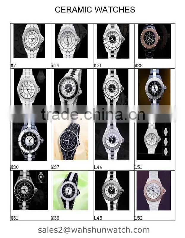 Luxury white ceramic watches with ceramic watch band