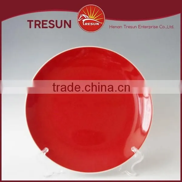 two tone color glazed plates, cheap ceramic plate wholesale