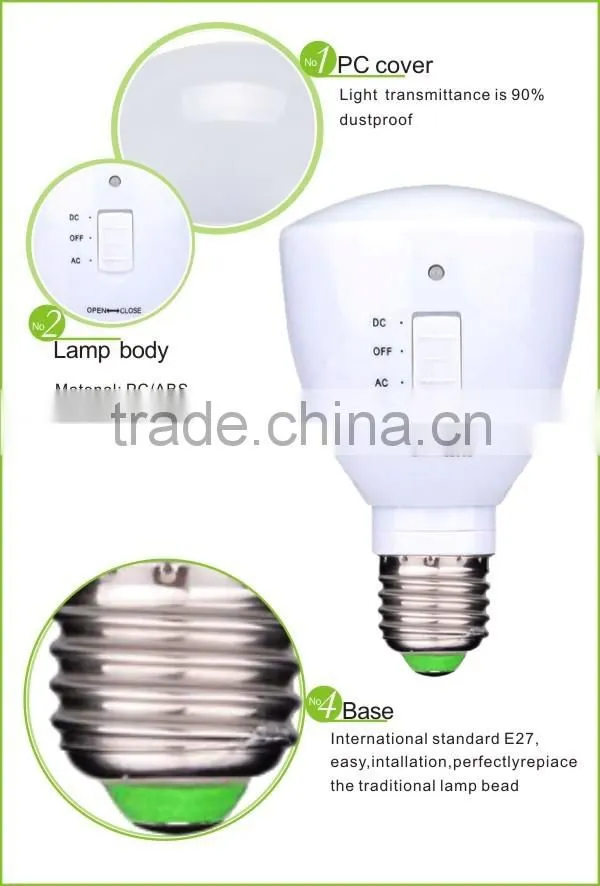 4W E27 Multifunction retractable rechargeable LED bulbs Emergency Light
