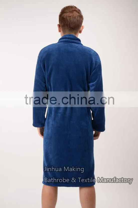 new design factory offer OEM service cheapest bathrobe coral fleece man used