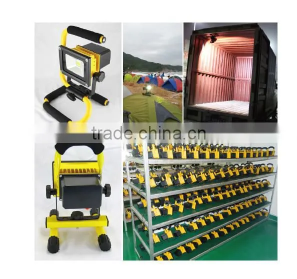 LED Portable Flood Light 10W 12V 24V Epistar Power Cordless LED Work Lights IP65 Outdoor Rechargeable Emergency LED Light