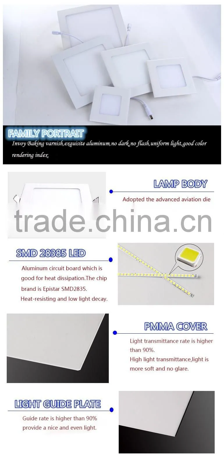 best products of lightings wall 18W square led panel lights
