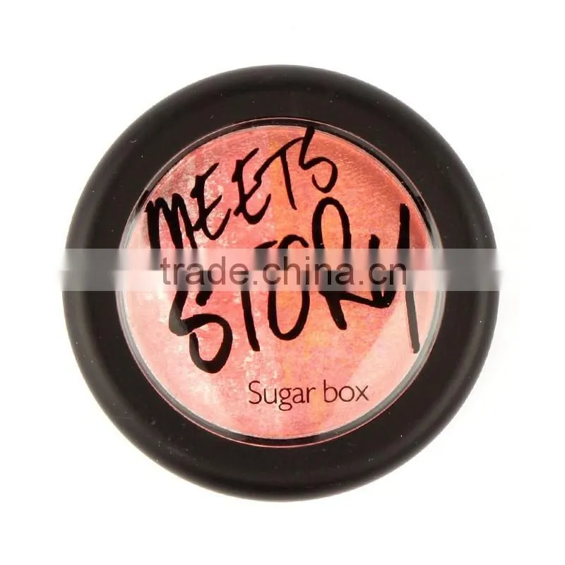 Sugar Box 2color/pcs Natural Face Blush Powder Blusher Palette Makeup with Mirror Brush blush