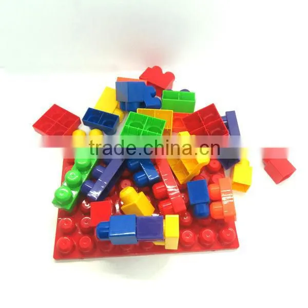 45cm height big size trolley with 30pcs 1.3MM very cheap building block plastic educational toy for kids