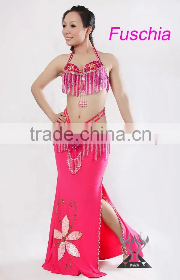 Sexy Long Belly Dance Skirt for Performance