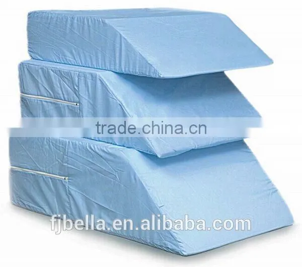 Trapezoidal Shape Polyurethane Foam Bed Wedge Pillow with Removable Polyester Cover and zipper