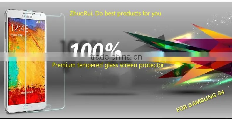 Hot selling 9H,2.5d premiun tempered glass screen protector for samsung s4,Smart phone tempered glass screen protector