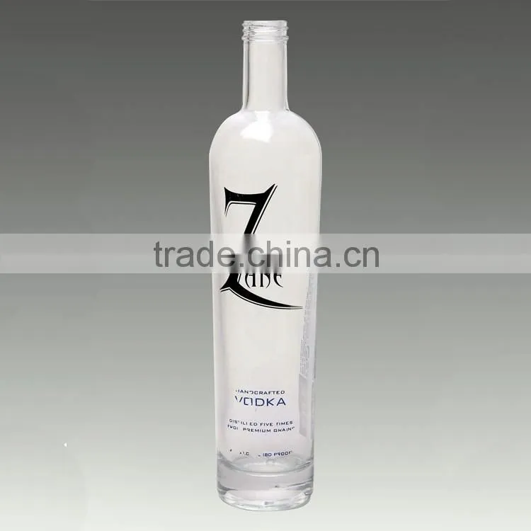 Hot selling boston shape liquor bottles fancy frosted beverage bottle spray printing bottles