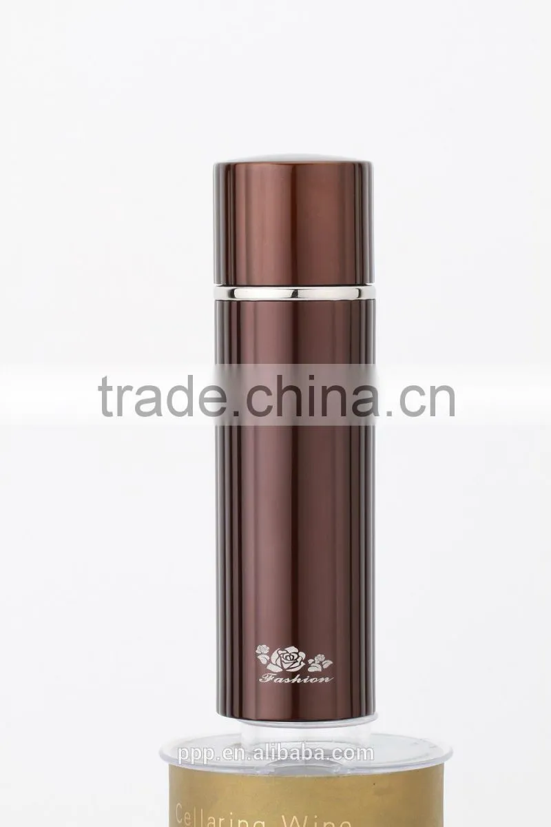 Metal flask with ripple surface/ thermos flasks with pump/thermos flask with button lid