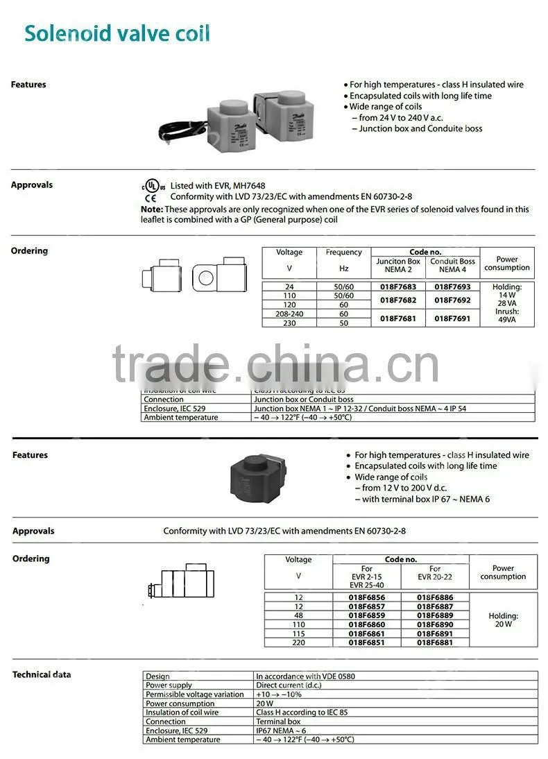 EVR soldering High Quality valve solenoid without coil