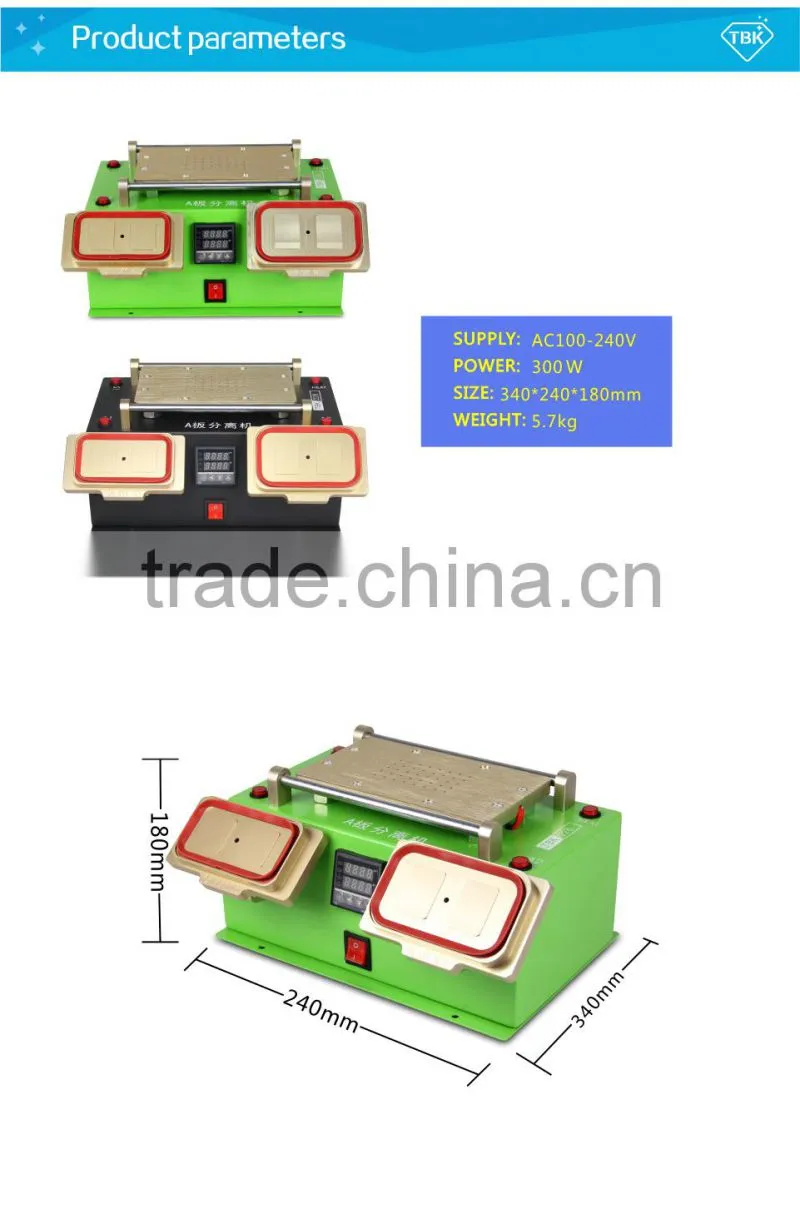 3 in 1 screen repair machine kit lcd separator for iphone sumsung ,heating the sumsung a frame easy to seprator