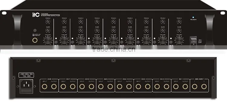 High quailty 2U aluminum pa system stereo integrated preamplifier