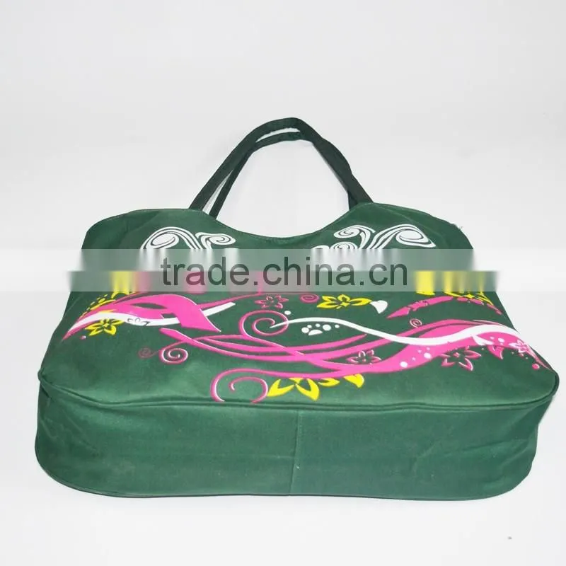women's canvas large capacity beach tote bag portable shopping bag