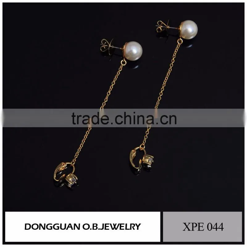 Fashion Imitation Pearl Earring Design Wholesale Charms Jewelry/Stud Earring With Pin