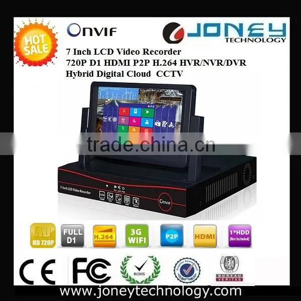 7 INCH TFT monitor 9CH Hybrid DVR Hybrid dvr nvr hvr 3 in 1