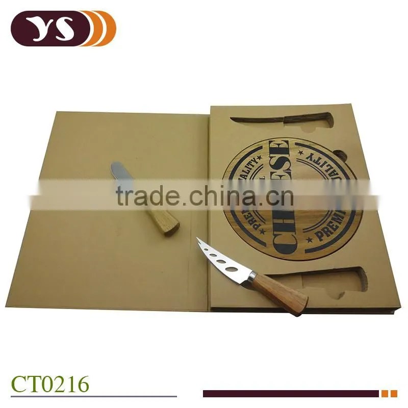 2pcs cheese knife and cheese board in book box