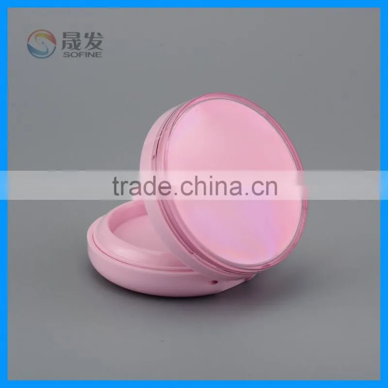 Round empty compact powder case