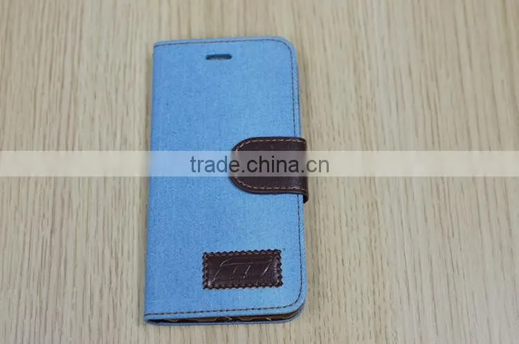 Denim 3d cartoon fabric leather case for iphone 6 6s 7