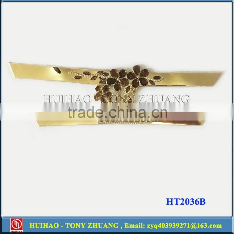 gold plating flower shape TPU shoe strap vamp accessory HT2036B